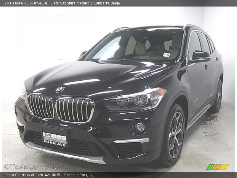 Black Sapphire Metallic / Canberra Beige 2018 BMW X1 xDrive28i