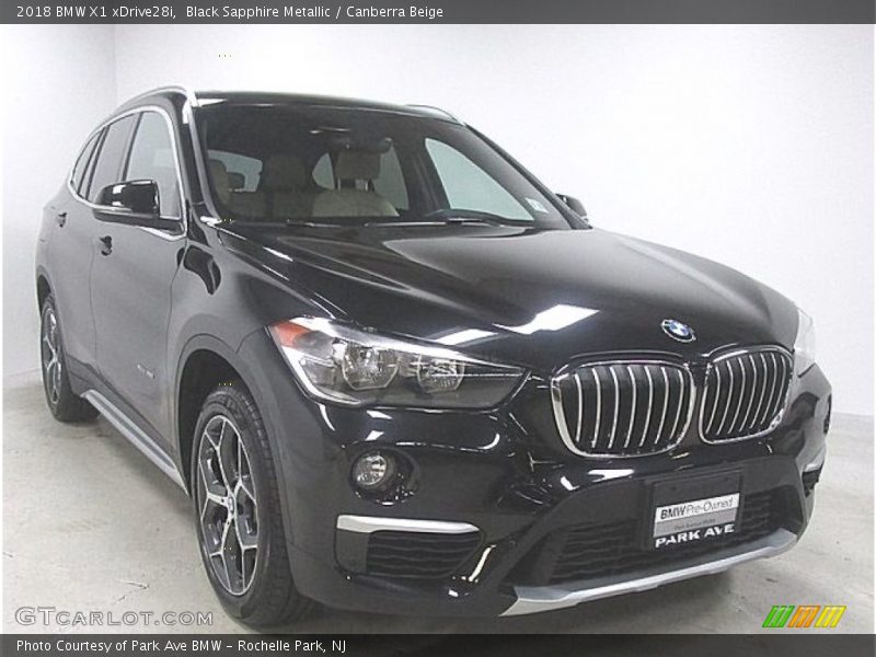 Black Sapphire Metallic / Canberra Beige 2018 BMW X1 xDrive28i