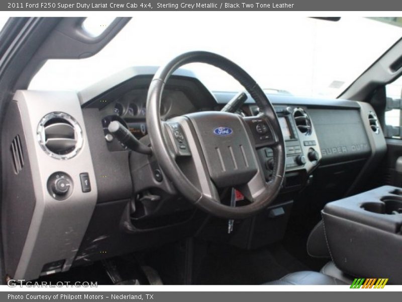 Sterling Grey Metallic / Black Two Tone Leather 2011 Ford F250 Super Duty Lariat Crew Cab 4x4