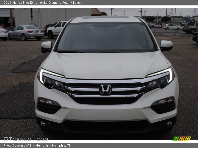 White Diamond Pearl / Beige 2016 Honda Pilot EX-L