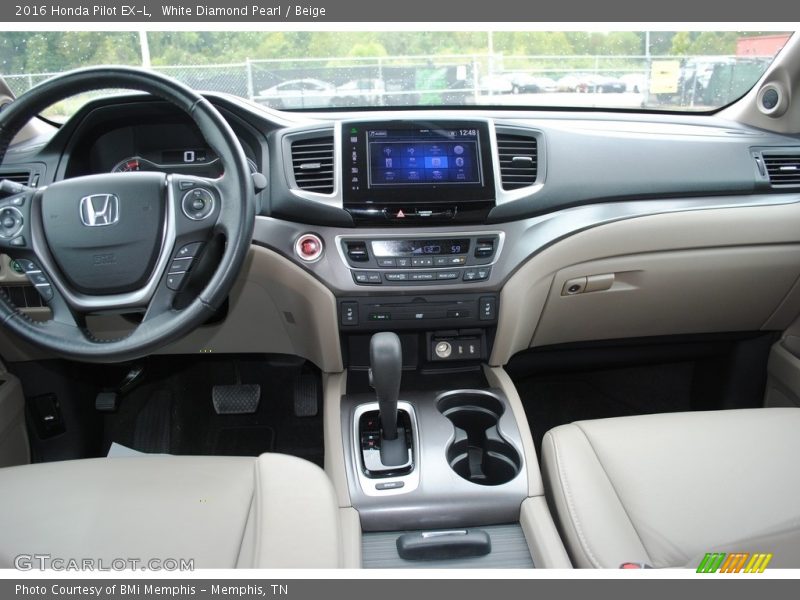 White Diamond Pearl / Beige 2016 Honda Pilot EX-L