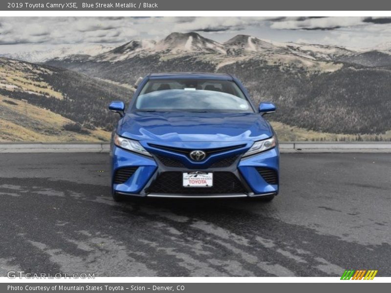 Blue Streak Metallic / Black 2019 Toyota Camry XSE