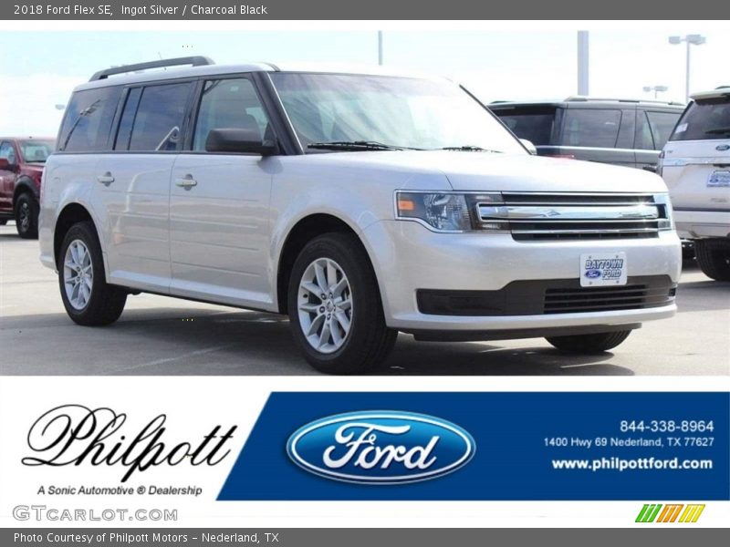 Ingot Silver / Charcoal Black 2018 Ford Flex SE