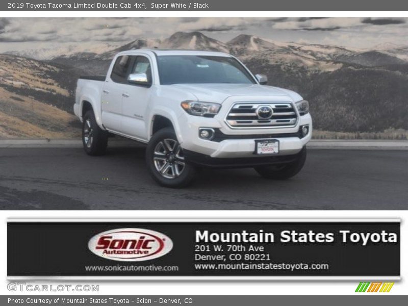 Super White / Black 2019 Toyota Tacoma Limited Double Cab 4x4