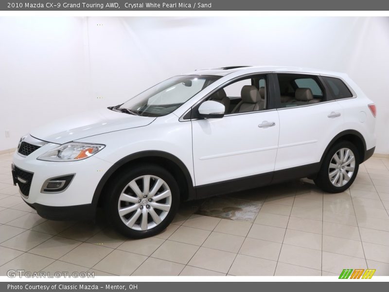Crystal White Pearl Mica / Sand 2010 Mazda CX-9 Grand Touring AWD