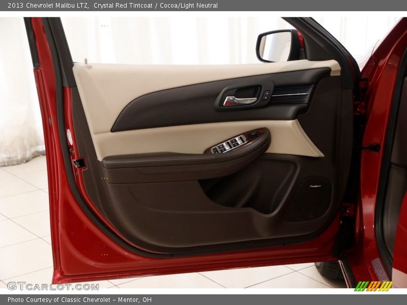 Crystal Red Tintcoat / Cocoa/Light Neutral 2013 Chevrolet Malibu LTZ