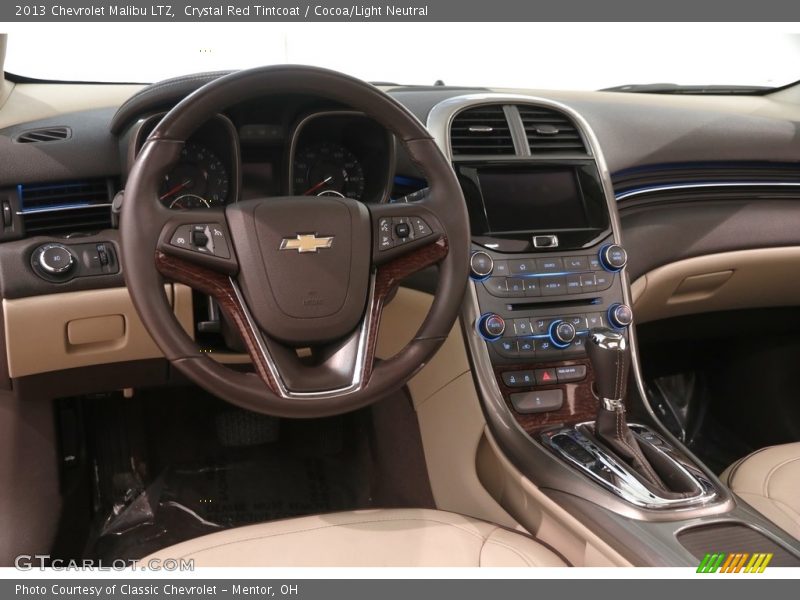 Crystal Red Tintcoat / Cocoa/Light Neutral 2013 Chevrolet Malibu LTZ