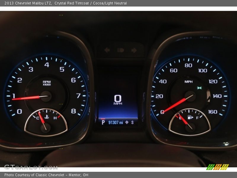 Crystal Red Tintcoat / Cocoa/Light Neutral 2013 Chevrolet Malibu LTZ