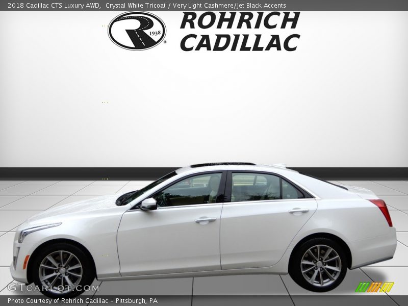 Crystal White Tricoat / Very Light Cashmere/Jet Black Accents 2018 Cadillac CTS Luxury AWD