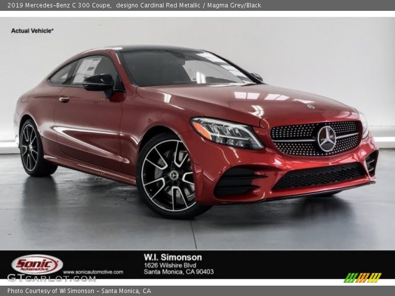 designo Cardinal Red Metallic / Magma Grey/Black 2019 Mercedes-Benz C 300 Coupe