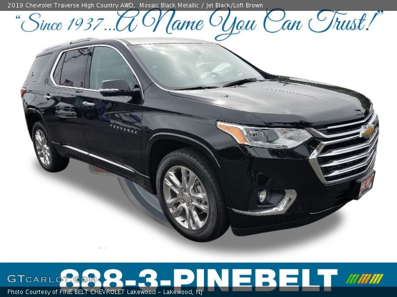 Mosaic Black Metallic / Jet Black/Loft Brown 2019 Chevrolet Traverse High Country AWD