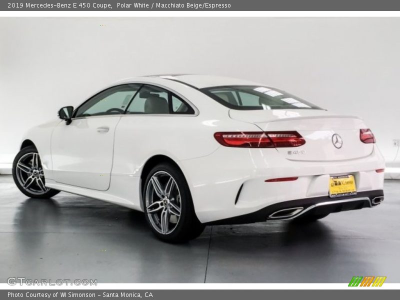 Polar White / Macchiato Beige/Espresso 2019 Mercedes-Benz E 450 Coupe