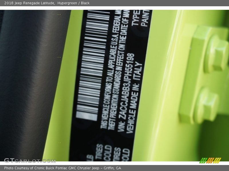 Hypergreen / Black 2018 Jeep Renegade Latitude