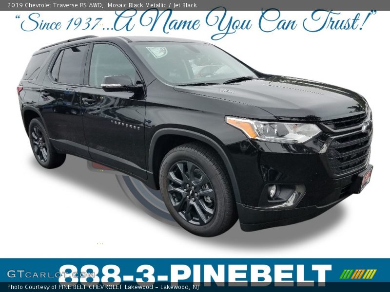 Mosaic Black Metallic / Jet Black 2019 Chevrolet Traverse RS AWD