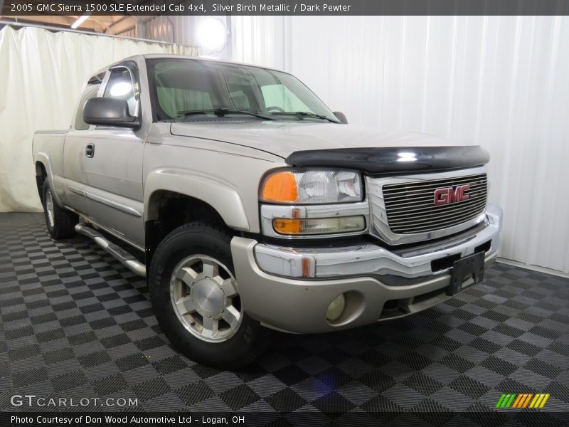 Silver Birch Metallic / Dark Pewter 2005 GMC Sierra 1500 SLE Extended Cab 4x4