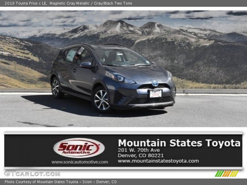 Magnetic Gray Metallic / Gray/Black Two Tone 2019 Toyota Prius c LE