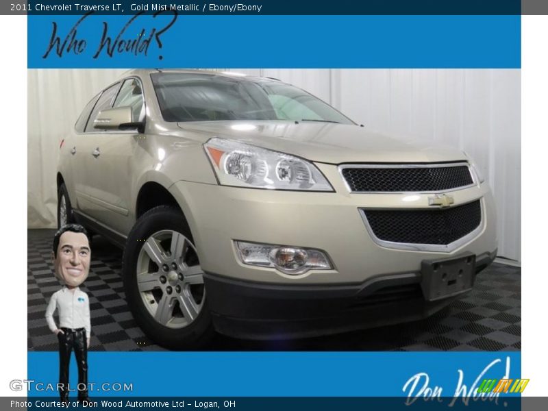 Gold Mist Metallic / Ebony/Ebony 2011 Chevrolet Traverse LT
