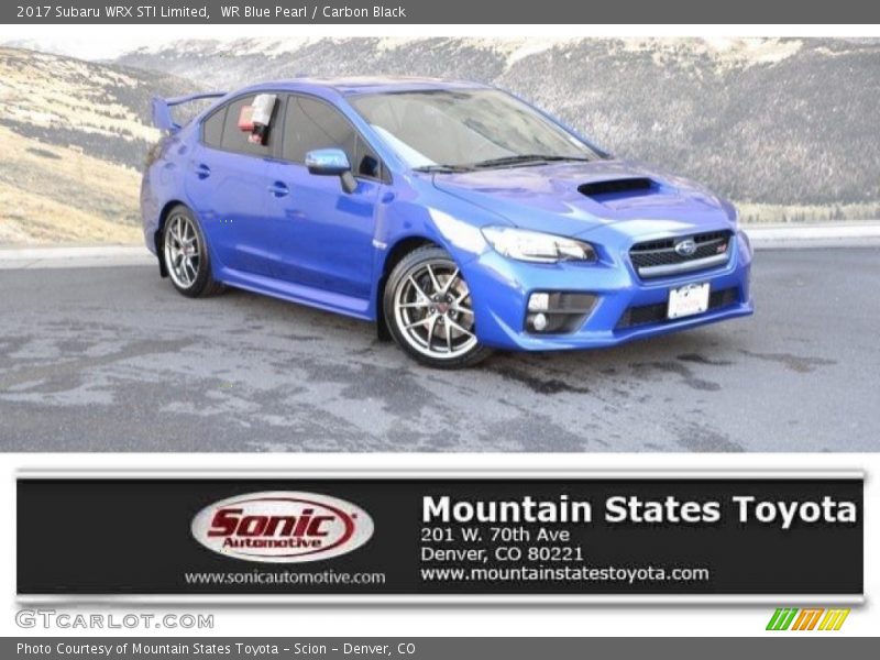 WR Blue Pearl / Carbon Black 2017 Subaru WRX STI Limited