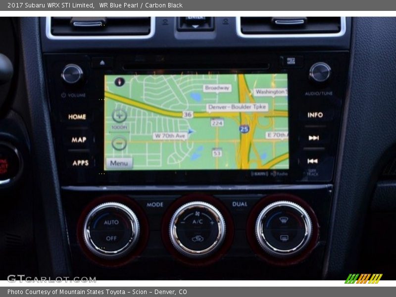 Navigation of 2017 WRX STI Limited