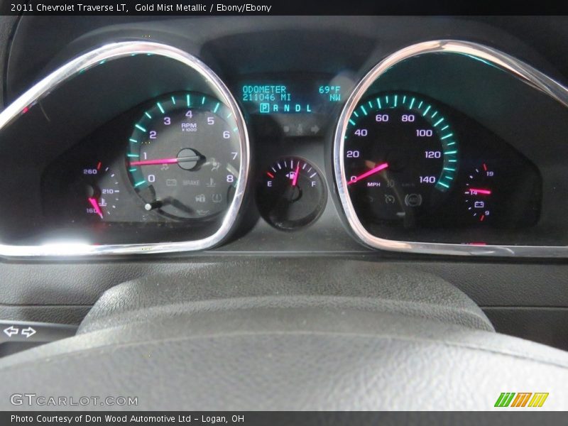 Gold Mist Metallic / Ebony/Ebony 2011 Chevrolet Traverse LT