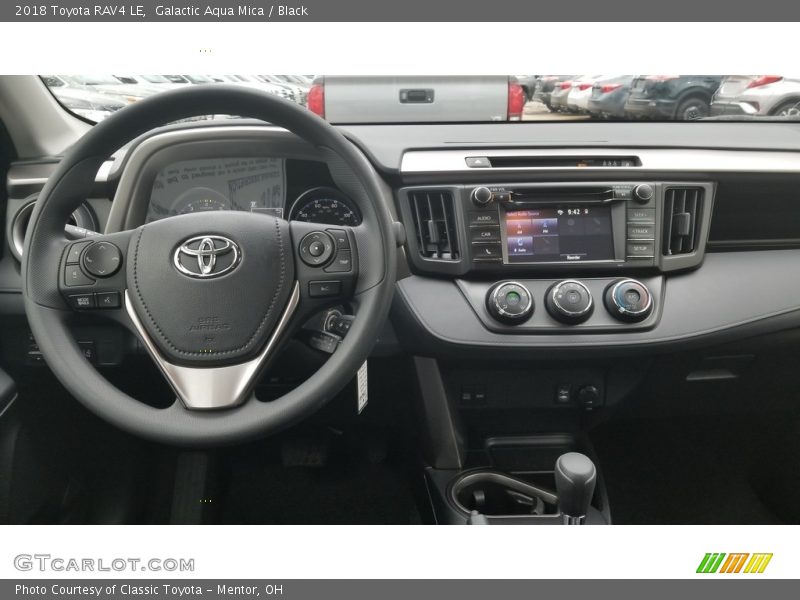 Galactic Aqua Mica / Black 2018 Toyota RAV4 LE