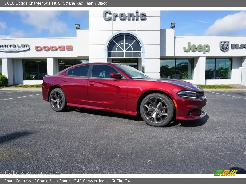 Octane Red Pearl / Black 2018 Dodge Charger SXT Plus