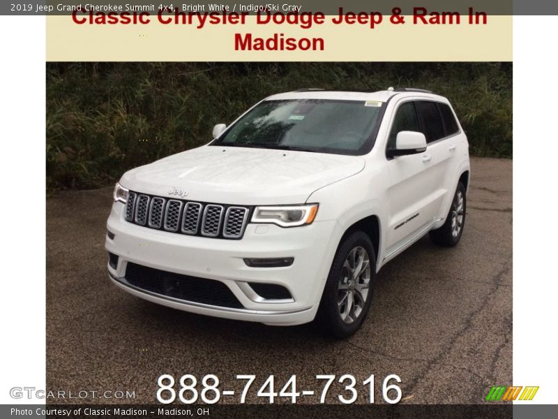 Bright White / Indigo/Ski Gray 2019 Jeep Grand Cherokee Summit 4x4