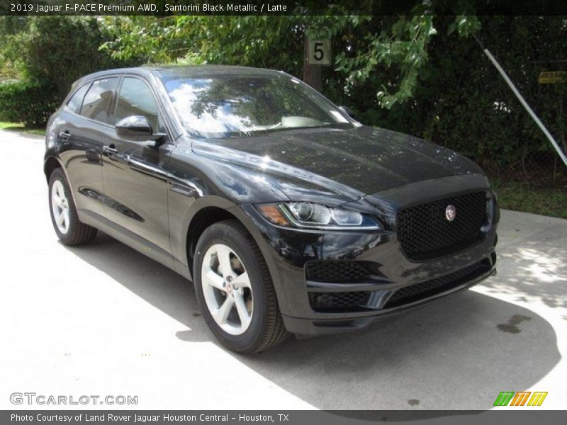 Santorini Black Metallic / Latte 2019 Jaguar F-PACE Premium AWD