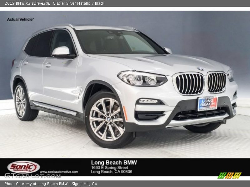 Glacier Silver Metallic / Black 2019 BMW X3 sDrive30i