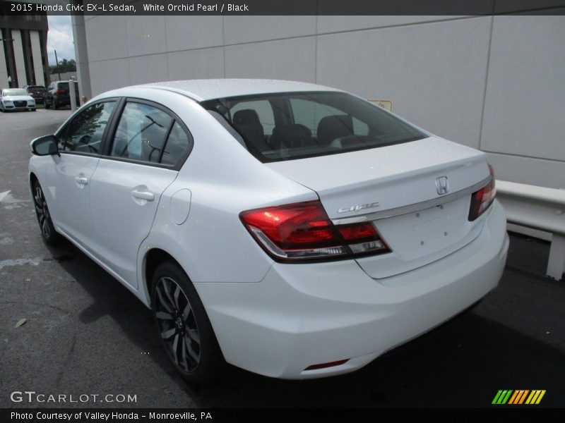 White Orchid Pearl / Black 2015 Honda Civic EX-L Sedan