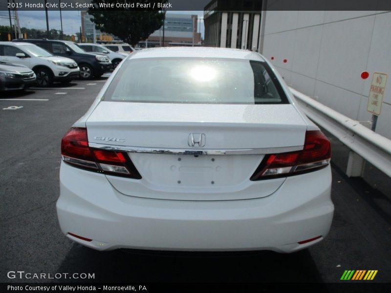 White Orchid Pearl / Black 2015 Honda Civic EX-L Sedan