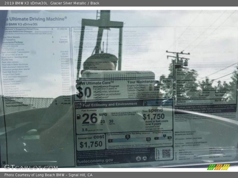 Glacier Silver Metallic / Black 2019 BMW X3 sDrive30i