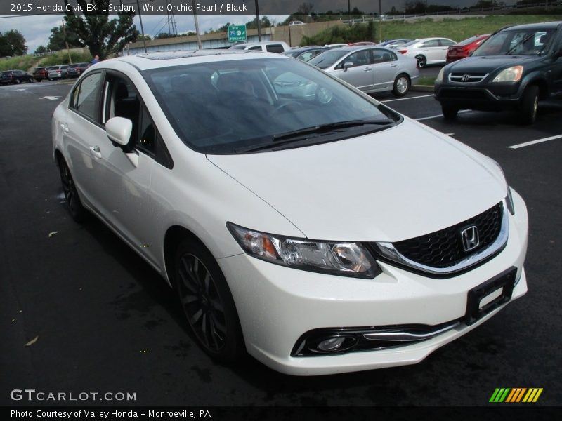 White Orchid Pearl / Black 2015 Honda Civic EX-L Sedan