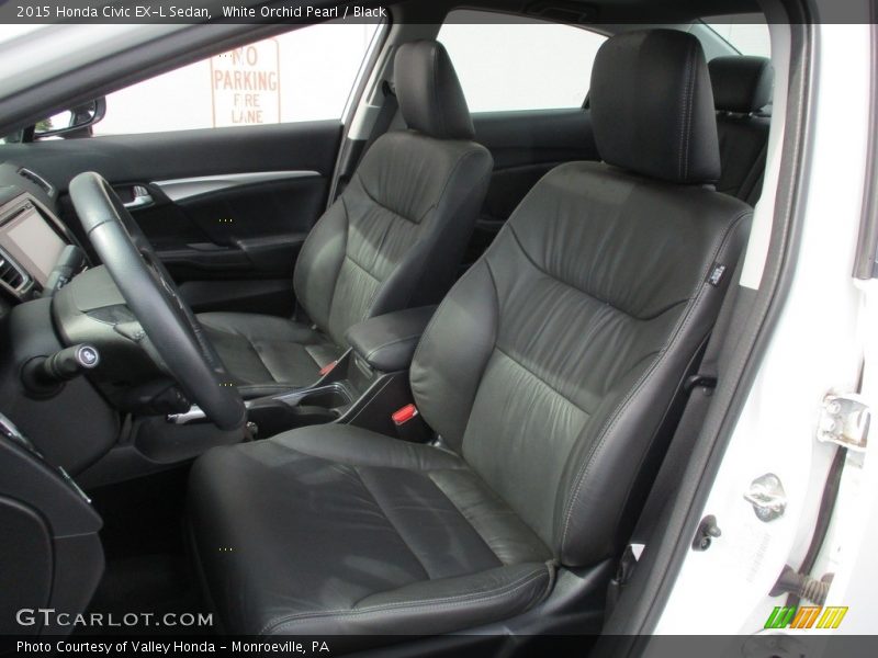 White Orchid Pearl / Black 2015 Honda Civic EX-L Sedan