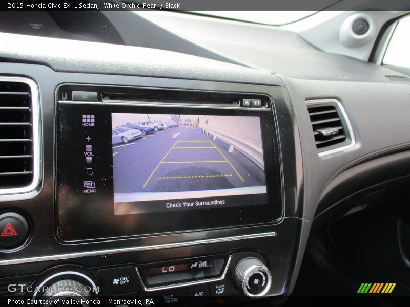 White Orchid Pearl / Black 2015 Honda Civic EX-L Sedan