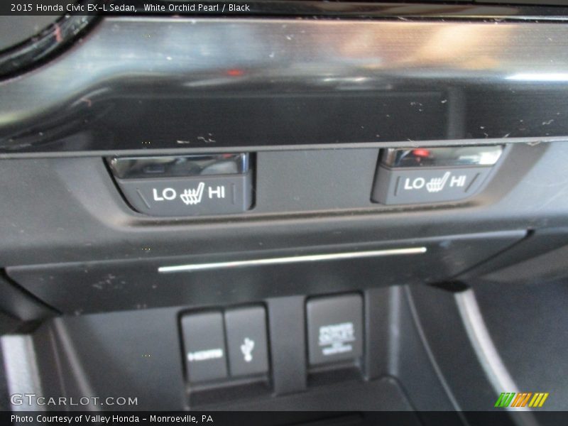 White Orchid Pearl / Black 2015 Honda Civic EX-L Sedan