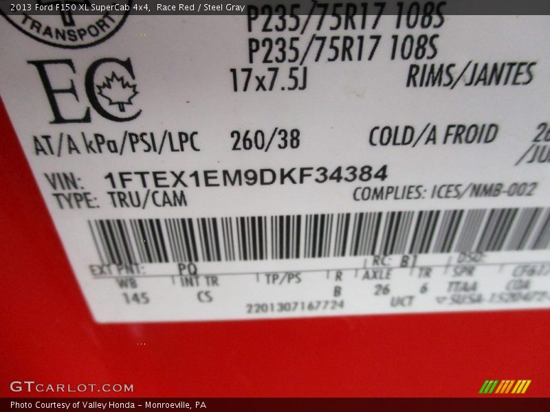 Race Red / Steel Gray 2013 Ford F150 XL SuperCab 4x4