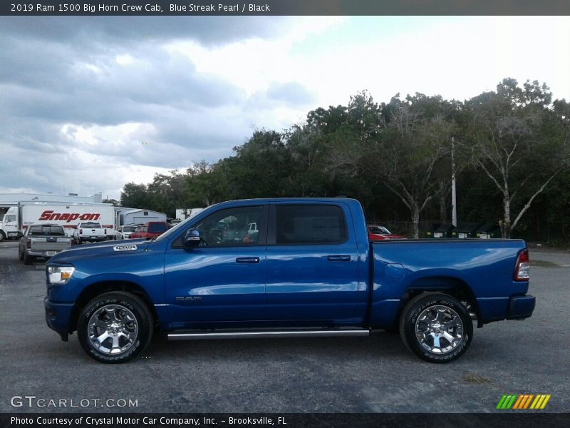 Blue Streak Pearl / Black 2019 Ram 1500 Big Horn Crew Cab