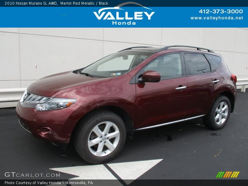 Merlot Red Metallic / Black 2010 Nissan Murano SL AWD