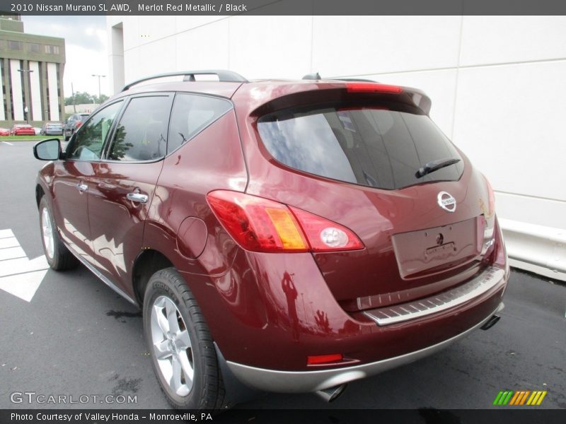 Merlot Red Metallic / Black 2010 Nissan Murano SL AWD