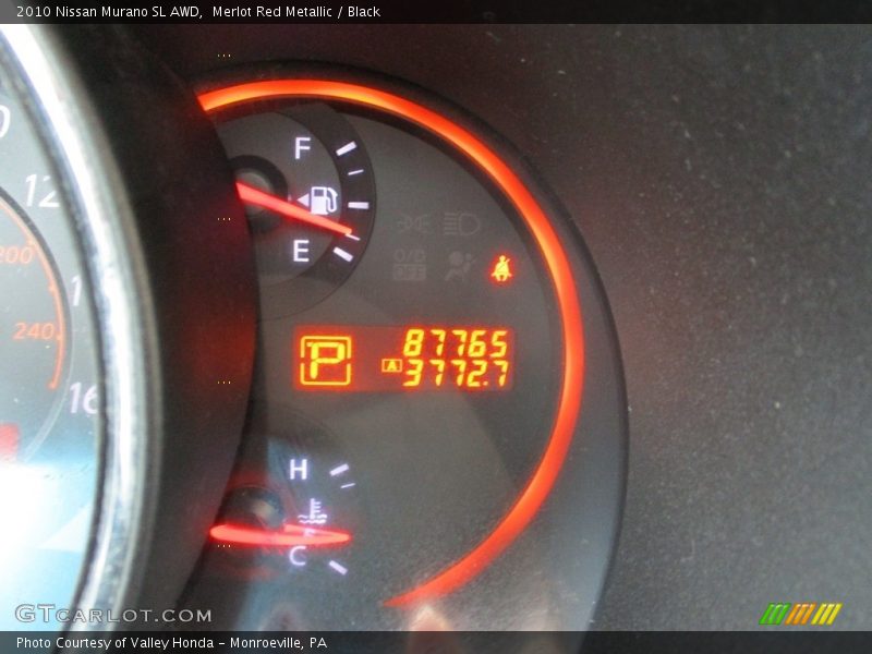 Merlot Red Metallic / Black 2010 Nissan Murano SL AWD