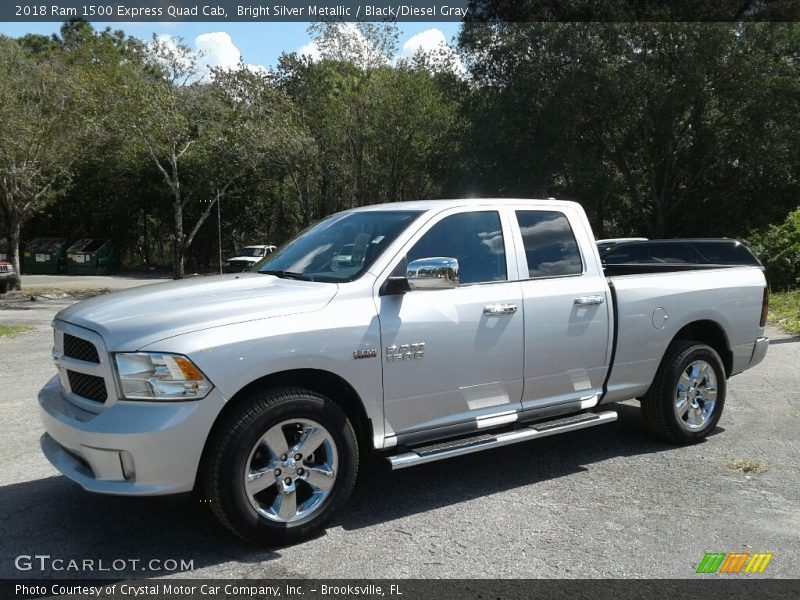 Bright Silver Metallic / Black/Diesel Gray 2018 Ram 1500 Express Quad Cab
