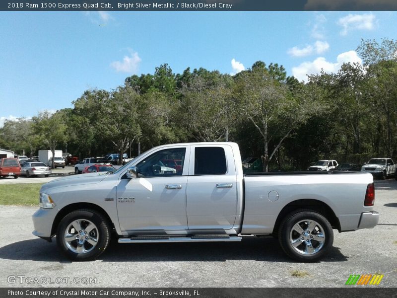 Bright Silver Metallic / Black/Diesel Gray 2018 Ram 1500 Express Quad Cab