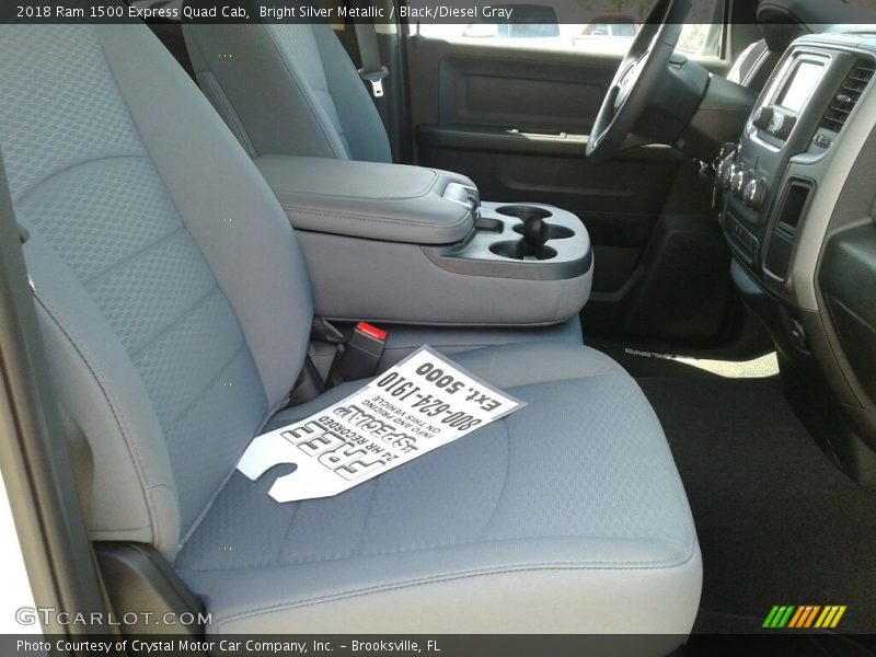 Bright Silver Metallic / Black/Diesel Gray 2018 Ram 1500 Express Quad Cab