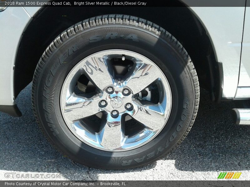 Bright Silver Metallic / Black/Diesel Gray 2018 Ram 1500 Express Quad Cab