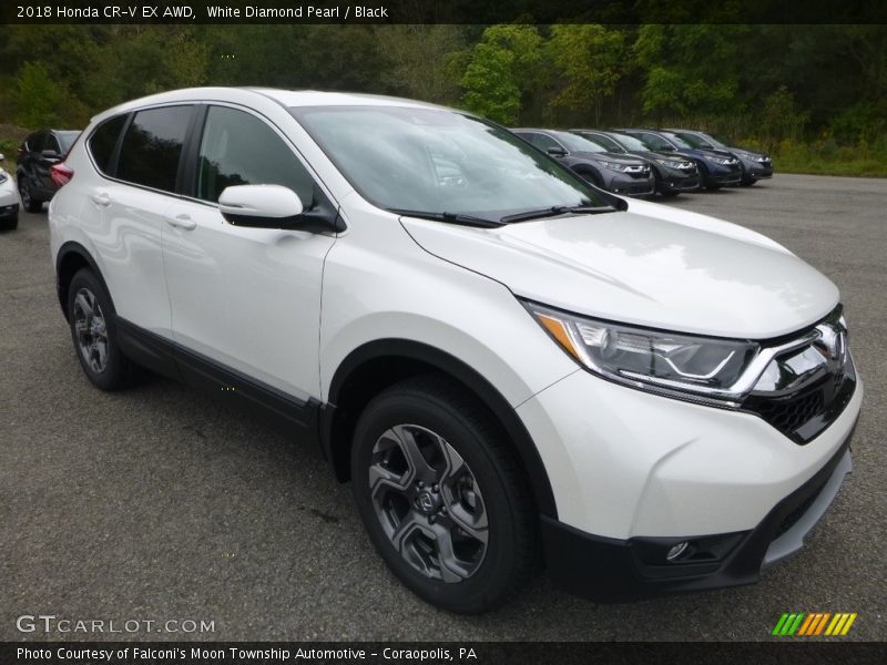 White Diamond Pearl / Black 2018 Honda CR-V EX AWD