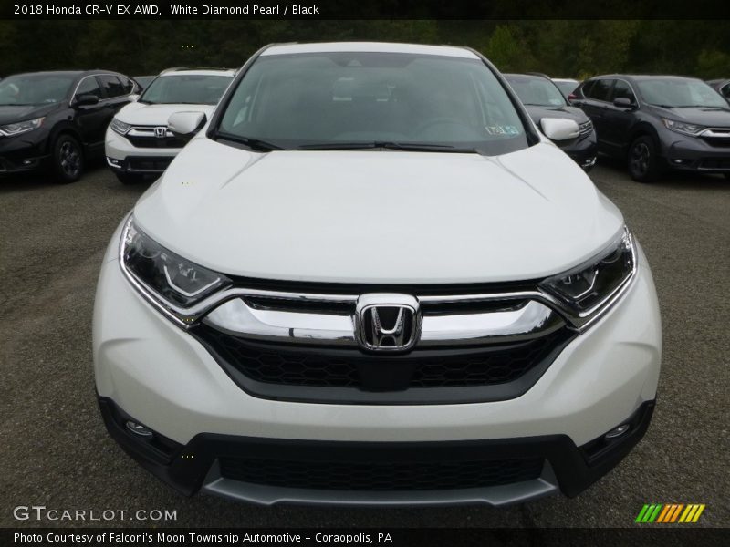White Diamond Pearl / Black 2018 Honda CR-V EX AWD