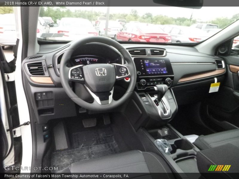 White Diamond Pearl / Black 2018 Honda CR-V EX AWD