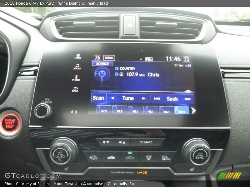 White Diamond Pearl / Black 2018 Honda CR-V EX AWD