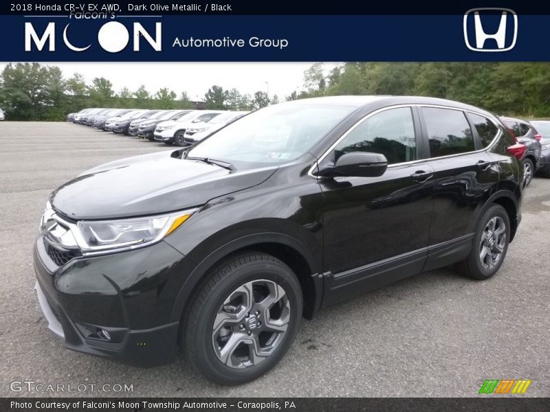 Dark Olive Metallic / Black 2018 Honda CR-V EX AWD